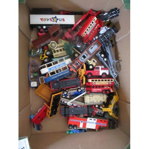 19 - A box of diecast mostly buses and trams as per pictures.