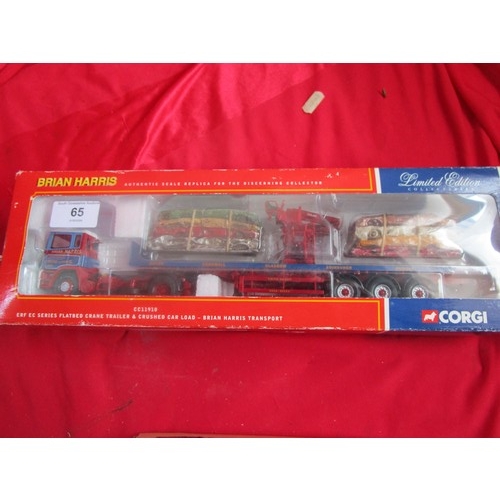 65 - Corgi cc11910  Brian Harris Crushed cars articulated lorry carrier