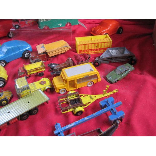 145 - About 24 various die cast and plastic cars and vehicles including Hasbro Optimus Prime (A/F), all in... 