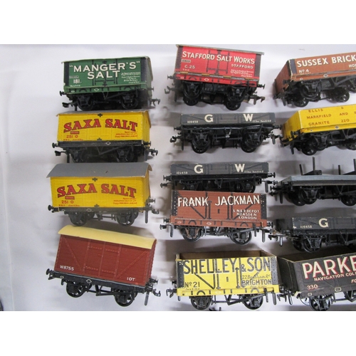 163 - A Lovely box of assembled Peco wonderful wagons all private owners to include Saxa Salt,Wm Tickle,De... 