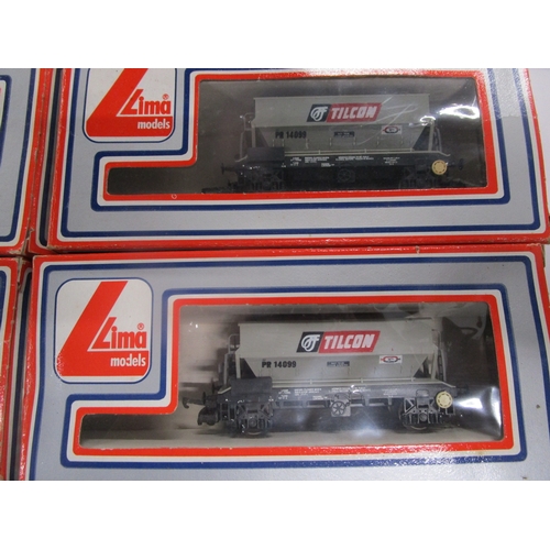 166 - Six Lima wagons to include four hoppers and St Ivels milk tanker all boxed