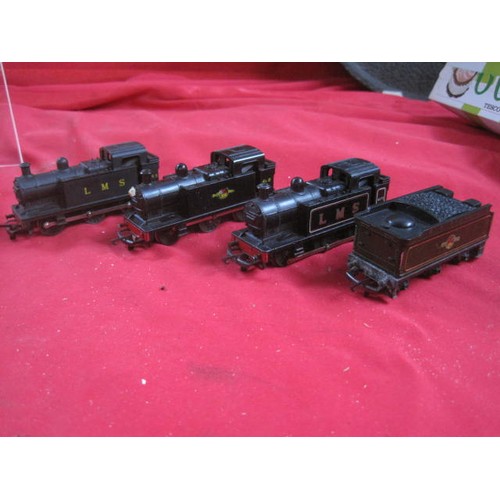 149 - TT gauge model railway locomotives - Tri-ang T.90 0-6-0 3F Tank Loco Black Livery (no tender, with o... 