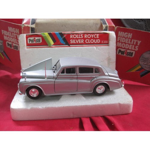 153 - Rolls Royce - nine die cast model vehicles of various scales and makers -  Burago 1/24 scale Silver ... 