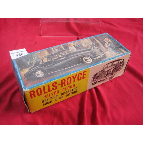 156 - LB Hong Kong Rolls Royce Silver Cloud battery operated bump and go action No. 10001, with original b... 