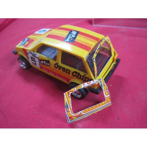 165 - Scalextric C.304 Austin Metro McCain (car a/f, rear window frame. Box is very tatty) and Scalextric ... 