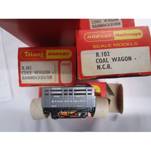 167 - Seven absolutely mint boxed some with original tissue Triang hornby wagons to include four R101 Bann... 