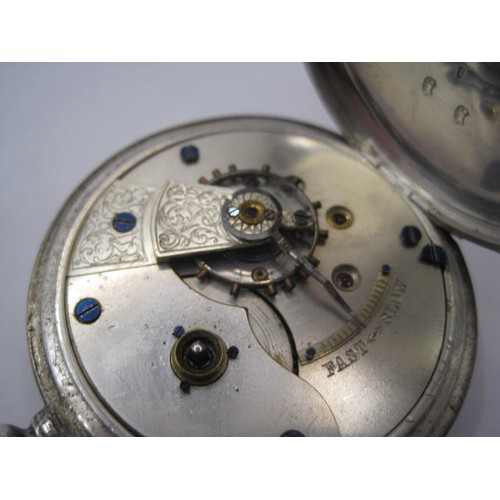 In impressive silver pocket watch, Swiss hallmarks to case for .935