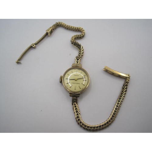 16 - 9ct Gold Mappin and Webb ladies wrist watch fully hallmarked including the strap.
Total weight 11 gr... 