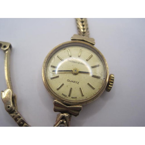 16 - 9ct Gold Mappin and Webb ladies wrist watch fully hallmarked including the strap.
Total weight 11 gr... 