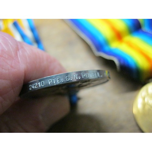 300 - A WW1 War Medal and Victory Medal both named to 24219 Pte C N Powell R.Fus. (Royal Fusiliers), with ... 