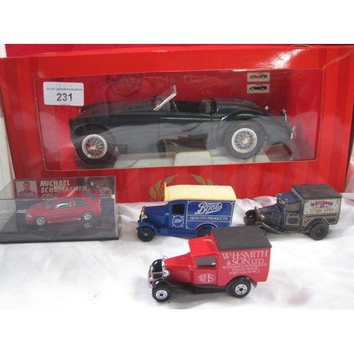 231 - Tonka Polistil 1/16 scale model  of MGA Twin Cam (boxed); Franklin Mint scale replica 1954 Mercedes-... 