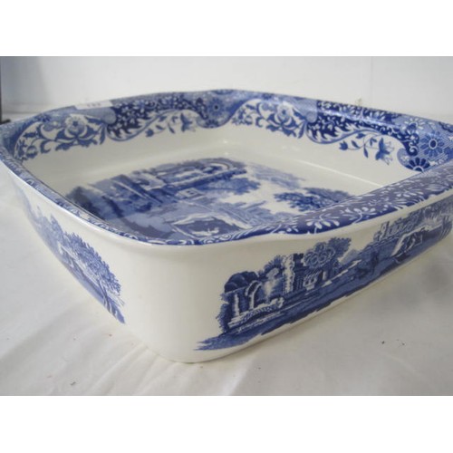 133 - Spode Blue Italian rectangular dish, 39cm x 30cm, marked microwave, dishwasher and freezer safe