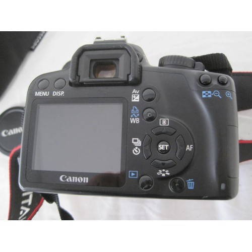 130 - Canon Eos 1000D DSLR camera with Canon zoom lens EF-S 18-55mm 1:3.5 - 5.6, camera serial no 41506130... 