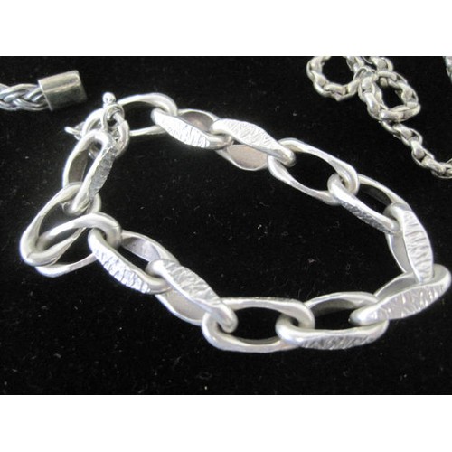 115 - Mixed lot of silver and imported silver jewellery - a 925 imported silver torq plaited bangle 19.5g;... 