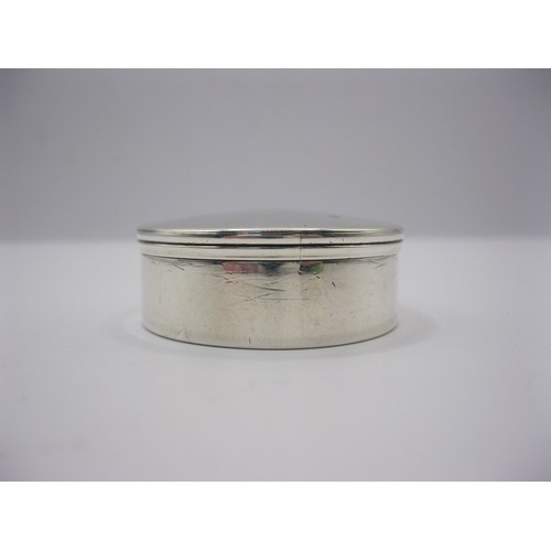 72 - A solid Silver Victorian lidded circular Pill/Snuff box, hallmarked London 1857 by Charles Boyton 51... 