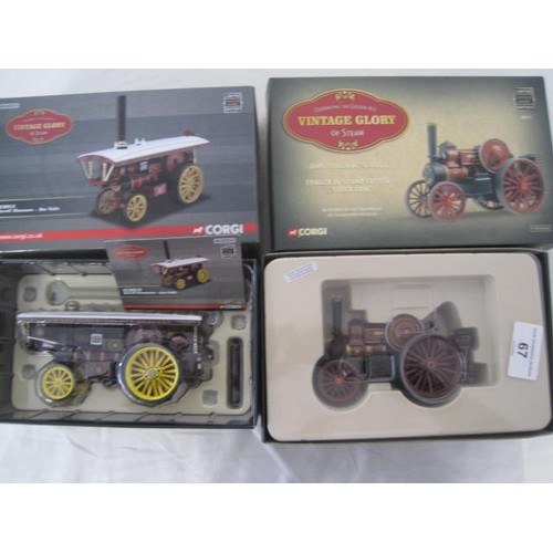 67 - Corgi CC20513 Burrells showman and 80111 John Fowler and co leeds Fowler stump cutter .
Both Mint bo... 