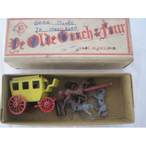 72 - Modern products die cast Stage coach and horses in original box along with three empty boxes as foll... 