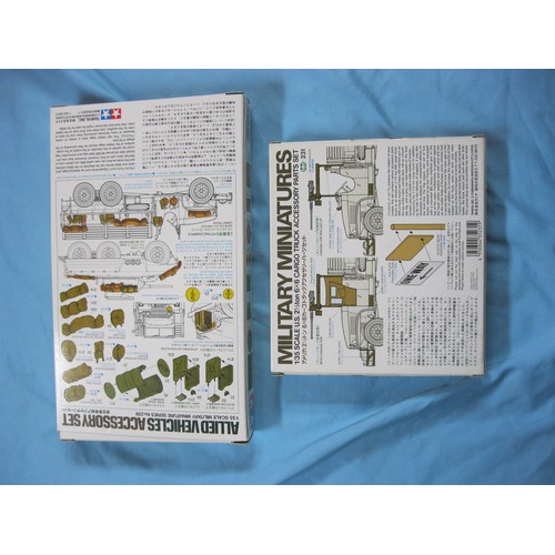 259 - An assortment of accessory packs of military and other models comprising Tamiya #229 Allied Vehicles... 