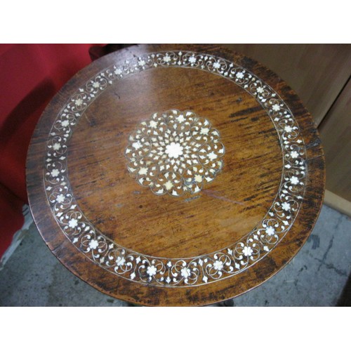 40 - A small side table with beautifully inlaid top, mid-Victorian, in very good order