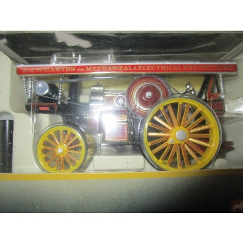 55 - Corgi Sentinel dropside wagon and trailer along with two 1/50 scale traction engines CC20109 and 801... 