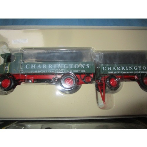 55 - Corgi Sentinel dropside wagon and trailer along with two 1/50 scale traction engines CC20109 and 801... 