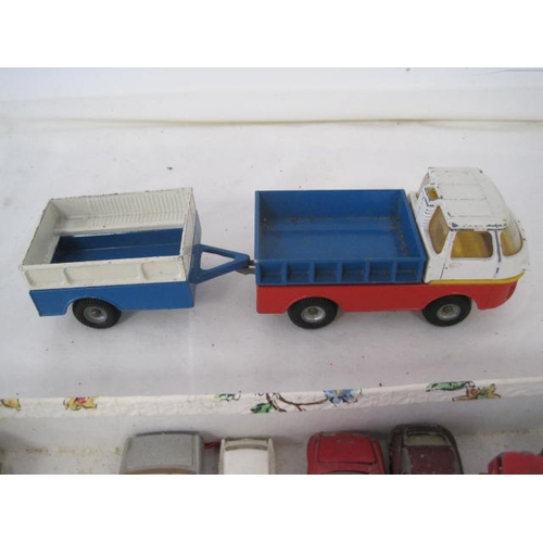 282 - A small tray of die cast including a Dinky Morris Minor and a Corgi Turbine Truck and trailer and an... 