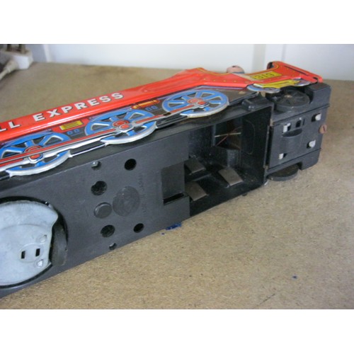 126 - A late-1960s tin plate Fireball Express battery operated train, Japanese made by Modern Toys. Batter... 