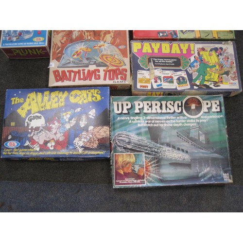 103 - Nine boxed vintage board games including Ker Plunk, Up Periscope, Cluedo, Mastermind and Battling To... 