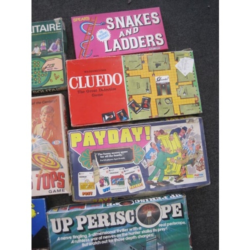 103 - Nine boxed vintage board games including Ker Plunk, Up Periscope, Cluedo, Mastermind and Battling To... 