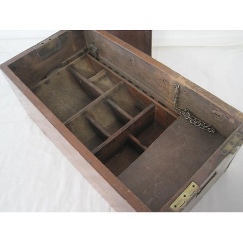 94 - Wooden and Brass Shop Counter Till Box