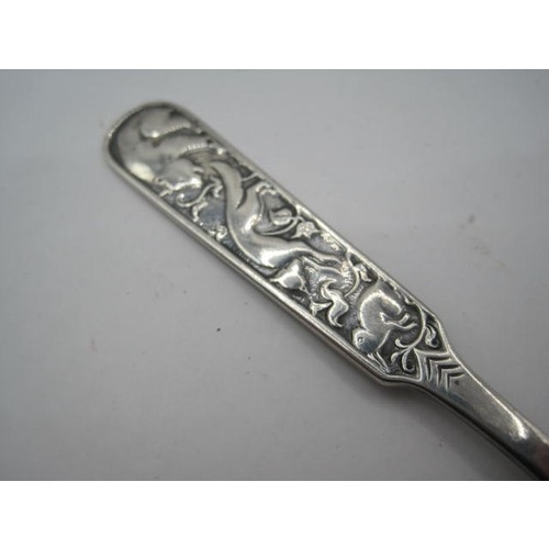 201 - A sterling silver spoon by David Anderson marked for .925, of continental origin, the handle decorat... 