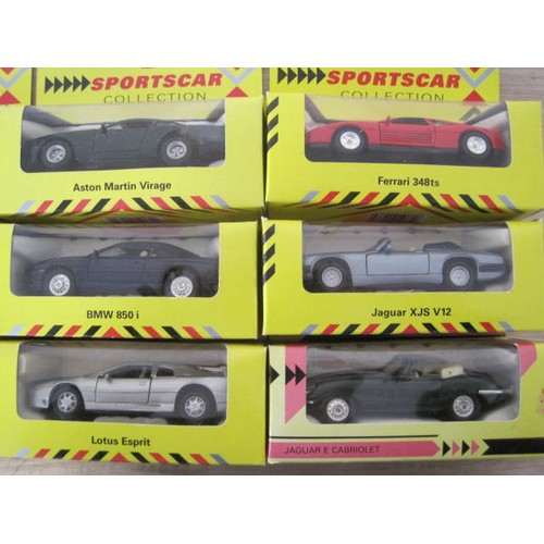 299 - Twelve Shell Sportscar Collection model cars in original boxes, Ferrari 348TS, Lotus Elan, Aston Mar... 