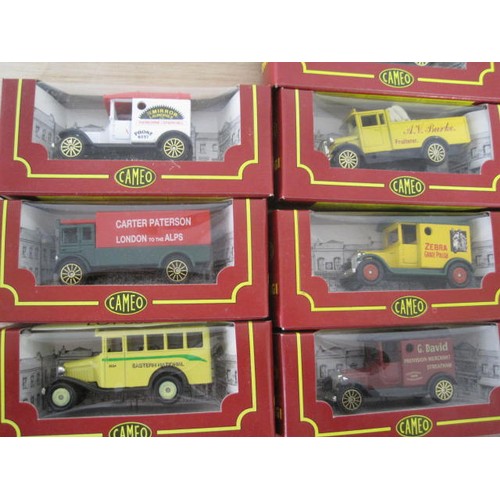 303 - Ten Corgi Cameo Collection model trucks and buses in original boxes, together with a brochure.