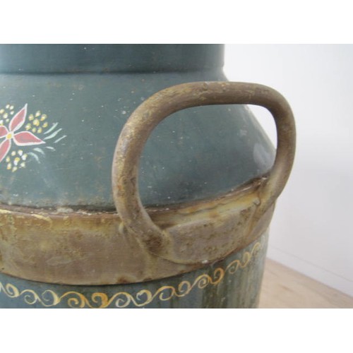 234 - Decorative Floral Painted Churn