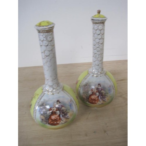 10 - A pair of yellow Bulb Shaped Vases