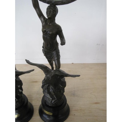 78 - Spelter 'Day and Night' Statutes (one a/f)