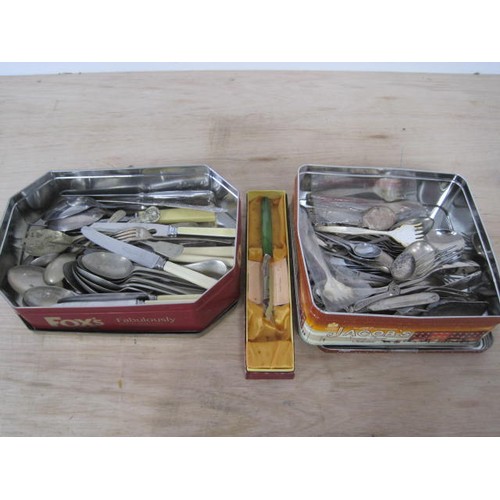 30 - Two boxes of vintage cutlery