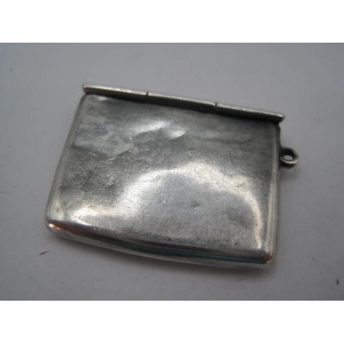 41 - Silver envelope-shaped stamp case, with suspension loop to be worn as a locket, stamped within STERL... 