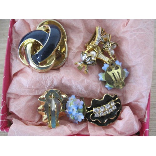 25 - An assortment of costume jewellery including earrings, brooches, bead necklaces, two Noosa Head pins... 