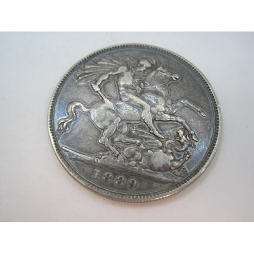 103 - 1889 Queen Victoria silver crown, circulated