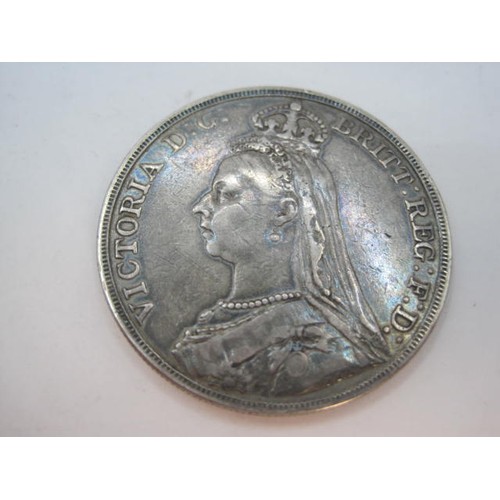 103 - 1889 Queen Victoria silver crown, circulated