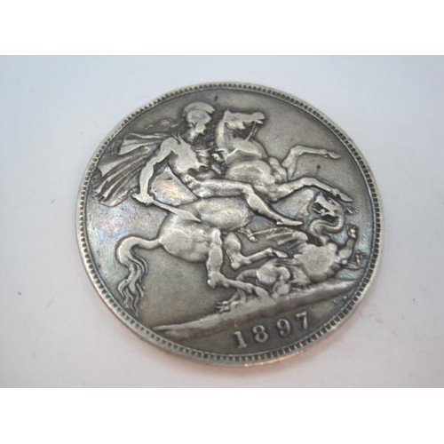 104 - 1897 Queen Victoria silver crown, circulated