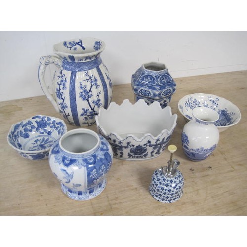 163 - Two large boxes of Blue and White China