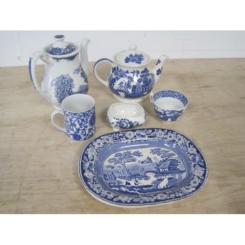 163 - Two large boxes of Blue and White China