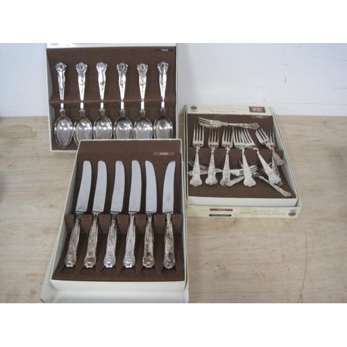 185 - Three boxes of Arthur Price silver plated Kings Pattern Cutlery