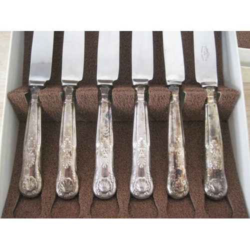 185 - Three boxes of Arthur Price silver plated Kings Pattern Cutlery