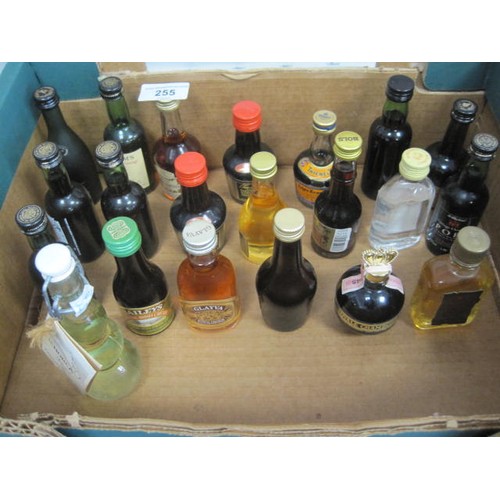 205 - Alcohol miniatures - twenty-one bottles with contents, including Remy Martin Cognac, Graham's late b... 