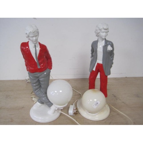 110 - A pair of figurine lamps by a German manufacture r Zicoli Limbach  the 1980s