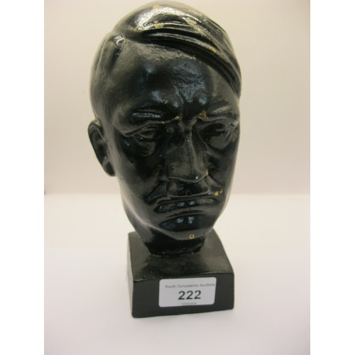 222 - A cast metal bust of Adolf Hitler mounted on a plinth


Note; from a private collection of militaria... 