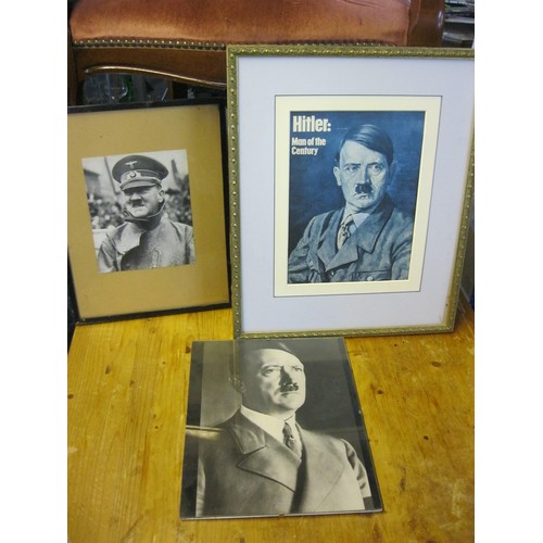 225 - 3 pictures, 2 framed and glazed, of Adolf Hitler

Note; from a private collection of militaria. Due ... 